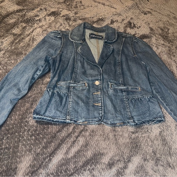 Maurices Jackets & Blazers - Maurices Women's Jean Jacket with crop with raw, ruffle hem